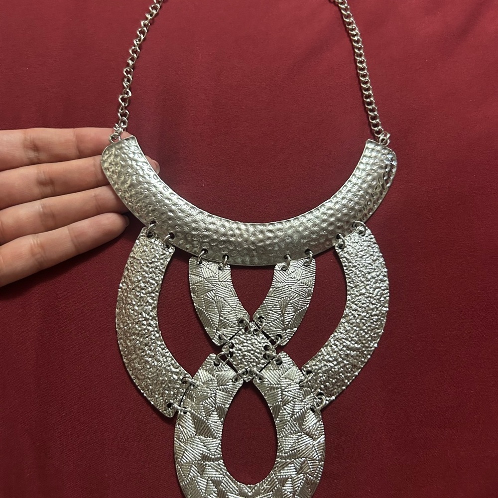 Elegant Silver Statement Necklace
